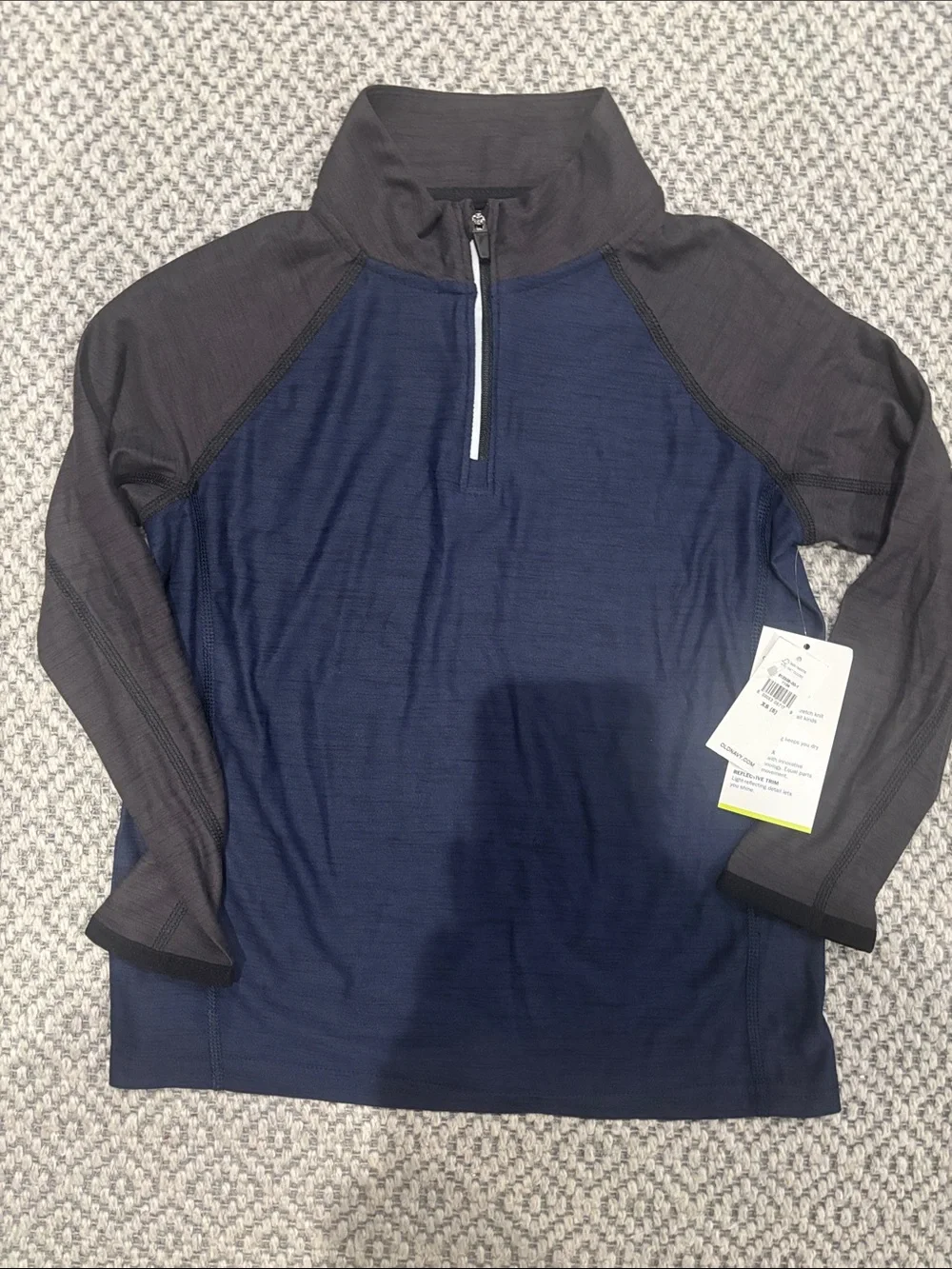 Old Navy Boys Navy and Charcoal Quarter-Zip Pullover